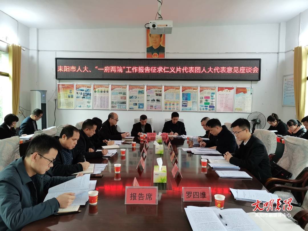 黄扬波、阳姣丽就人大、“一府两院”工作报告征求仁义片代表团意见