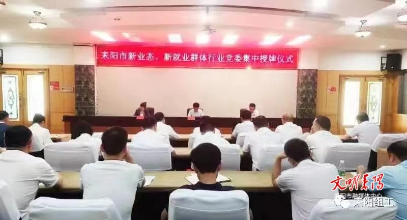 耒阳：5个新业态、新就业群体行业党委集中授牌