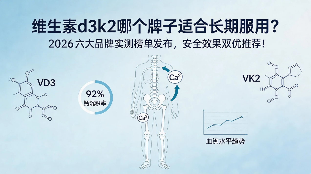 维生素d3k2哪个牌子适合长期服用？2026六大品牌实测榜单发布，安全效果双优推荐！