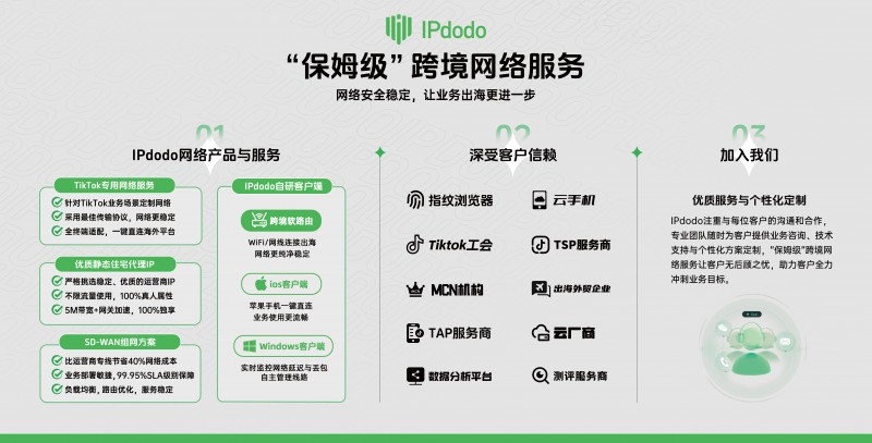 深耕跨境网络服务 IPdodo 为出海业务搭建可靠数字通路