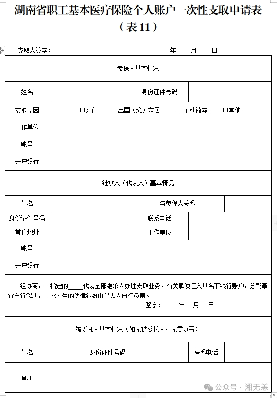 湖南医保2025年版政务服务指南 | ⑱参保人员个人账户一次性支取（办理时限缩短5个工作日）